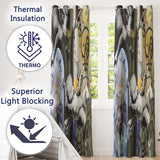 Monochrome Cherubs Plug and Peace Graffiti Contemporary Artwork for Bedroom Decor Readymade Eyelet Ring Top Thermal 100% Blackout Curtains