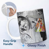 Girl Painting Globe Colour Splash Graffiti 11oz Ceramic Coffee Tea Mug White Large Handle