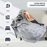 Girl Painting Globe Colour Splash Graffiti, Decorative Wall Art Style, Comfortable Everyday Use - Super Soft Fleece Blanket Bed Sofa Throw