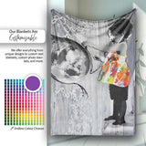 Girl Painting Globe Colour Splash Graffiti, Decorative Wall Art Style, Comfortable Everyday Use - Super Soft Fleece Blanket Bed Sofa Throw