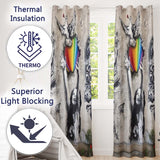 Woman Holding Rainbow Heart Dove Graffiti Vibrant Artistic Artwork for Home Decor Readymade Eyelet Ring Top Thermal 100% Blackout Curtains