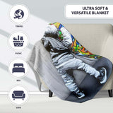 Child Revealing Colourful Graffiti Wall, Comfortable Everyday Use, Thoughtful Housewarming Gift - Super Soft Fleece Blanket Bed Sofa Throw