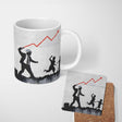 Businessman Drawing Rising Red Graph Children Silhouette 11oz Ceramic Coffee Tea Mug White Large Handle