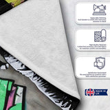 Graffiti Artist Painting Colourful Cartoon Mural, All Season Comfort, Decorative Wall Art Style - Super Soft Fleece Blanket Bed Sofa Throw