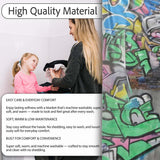 Graffiti Artist Painting Colourful Cartoon Mural, All Season Comfort, Decorative Wall Art Style - Super Soft Fleece Blanket Bed Sofa Throw