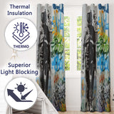 Monochrome Couple Embrace Colourful Graffiti Unique Modern Artwork for Home Decor Readymade Eyelet Ring Top Thermal 100% Blackout Curtains
