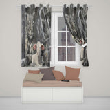White Lamb Grey Abstract Graffiti Street Art Creative Bold Artwork for Home Decor Readymade Eyelet Ring Top Thermal 100% Blackout Curtains