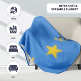 Blue Flag Yellow Stars Worker Political Graffiti, All Season Comfort, Decorative Wall Art Style - Super Soft Fleece Blanket Bed Sofa Throw