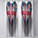 Heart Shaped British Flag Bandage Pop Art Creative Stylish Artwork for Home Decor Readymade Eyelet Ring Top Thermal 100% Blackout Curtains