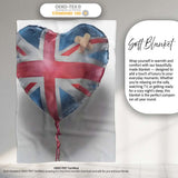 Heart Shaped British Flag Bandage Pop Art, Bedroom Living Room Accent, Comfortable Everyday Use - Super Soft Fleece Blanket Bed Sofa Throw