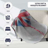 Heart Shaped British Flag Bandage Pop Art, Bedroom Living Room Accent, Comfortable Everyday Use - Super Soft Fleece Blanket Bed Sofa Throw
