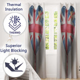Heart Shaped British Flag Bandage Pop Art Creative Stylish Artwork for Home Decor Readymade Eyelet Ring Top Thermal 100% Blackout Curtains