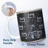 Ferris Wheel Children Crown Monochrome Graffiti 11oz Ceramic Coffee Tea Mug White Large Handle