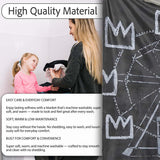 Ferris Wheel Children Crown Monochrome Graffiti, Bedroom Living Room Accent, All Season Comfort - Super Soft Fleece Blanket Bed Sofa Throw