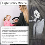 Monochrome Woman Slingshot Dark Street Graffiti, Bedroom Living Room Accent, All Season Comfort - Super Soft Fleece Blanket Bed Sofa Throw