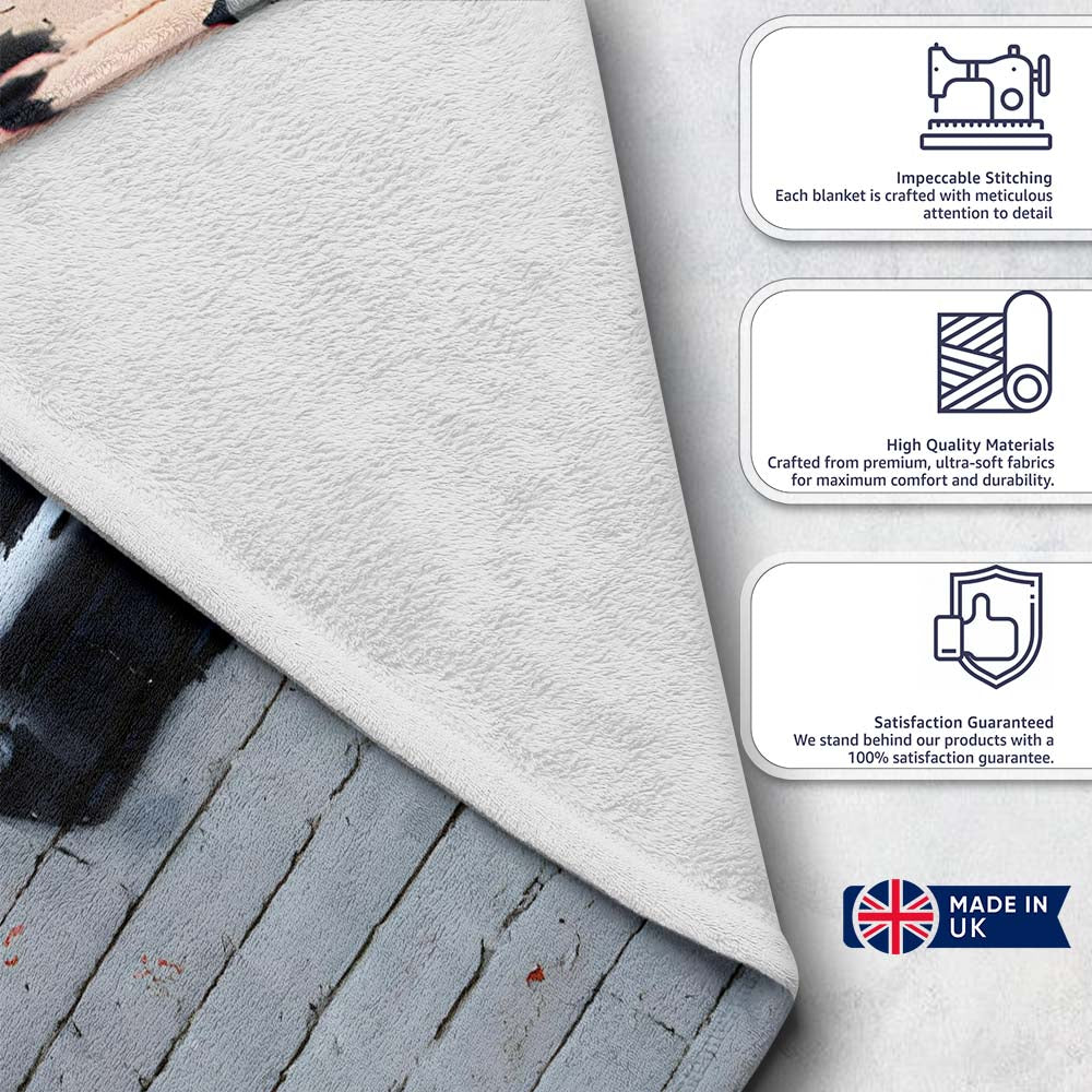 Child Drawing Red Line Butler Urban Graffiti, Comfortable Everyday Use, Stylish Room Decoration - Super Soft Fleece Blanket Bed Sofa Throw