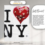 Red Bandaged Heart New York Typography Pop Art, Lightweight Warm Gift, Comfortable Everyday Use - Super Soft Fleece Blanket Bed Sofa Throw