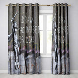 Child Warrior Raising Sword Chalk Graffiti Stylish Vibrant Artwork for Home Decor Readymade Eyelet Ring Top Thermal 100% Blackout Curtains