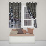 Child Warrior Raising Sword Chalk Graffiti Stylish Vibrant Artwork for Home Decor Readymade Eyelet Ring Top Thermal 100% Blackout Curtains