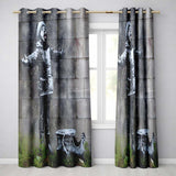Child Catching Snow beside Small Boat Graffiti Bold Artwork for Living Room Decor Readymade Eyelet Ring Top Thermal 100% Blackout Curtains