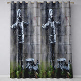 Child Catching Snow beside Small Boat Graffiti Bold Artwork for Living Room Decor Readymade Eyelet Ring Top Thermal 100% Blackout Curtains