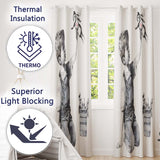 Boy Holding Flying Nurse Doll Monochrome Graffiti Distinctive Artistic Home Decor Readymade Eyelet Ring Top Thermal 100% Blackout Curtains