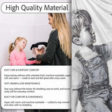 Boy Holding Flying Nurse Doll Monochrome Graffiti, All Season Comfort, Comfortable Everyday Use - Super Soft Fleece Blanket Bed Sofa Throw
