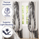 Child Face Close Up Monochrome Stencil Portrait Vibrant Artwork for Bedroom Decor Readymade Eyelet Ring Top Thermal 100% Blackout Curtains