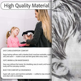 Child Face Close Up Monochrome Stencil Portrait, Bedroom Living Room Accent, All Season Comfort - Super Soft Fleece Blanket Bed Sofa Throw