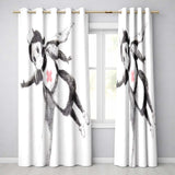 Flying Nurse Doll Red Cross Minimal Stencil Art Vibrant Artwork for Bedroom Decor Readymade Eyelet Ring Top Thermal 100% Blackout Curtains