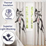 Flying Nurse Doll Red Cross Minimal Stencil Art Vibrant Artwork for Bedroom Decor Readymade Eyelet Ring Top Thermal 100% Blackout Curtains