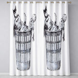 Discarded Masked Action Figures Monochrome Stencil Artistic Design for Home Decor Readymade Eyelet Ring Top Thermal 100% Blackout Curtains