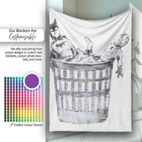 Discarded Masked Action Figures Monochrome Stencil, All Season Comfort, Stylish Room Decoration - Super Soft Fleece Blanket Bed Sofa Throw