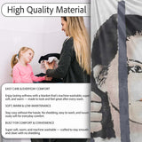 Woman Behind Prison Bars Minimal Stencil Portrait, All Season Comfort, Comfortable Everyday Use - Super Soft Fleece Blanket Bed Sofa Throw