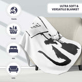 Keep It Real Cat Peace Symbol Minimal Stencil, All Season Comfort, Thoughtful Housewarming Gift - Super Soft Fleece Blanket Bed Sofa Throw