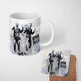 Monochrome Music Duo Urban Performance Graffiti 11oz Ceramic Coffee Tea Mug White Large Handle