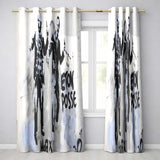Monochrome Music Duo Urban Performance Graffiti Elegant Artwork for Bedroom Decor Readymade Eyelet Ring Top Thermal 100% Blackout Curtains