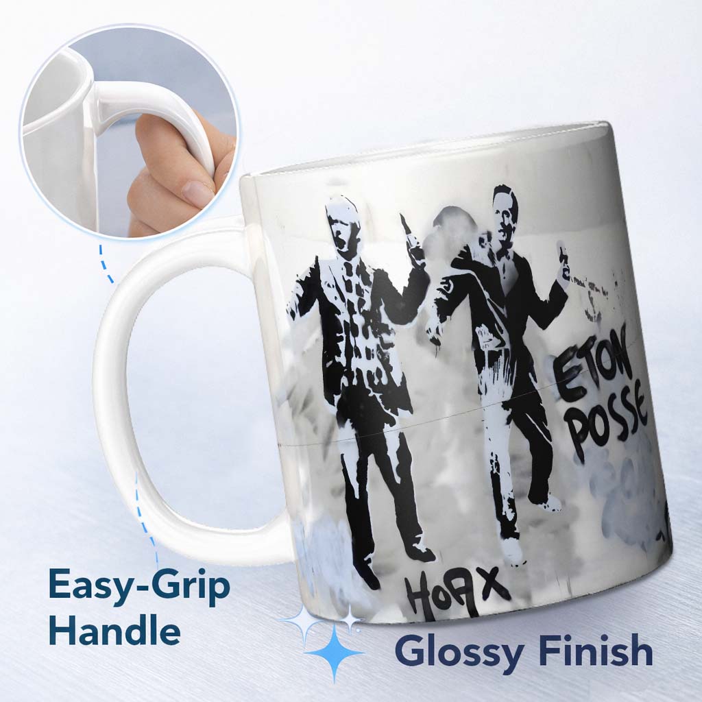 Monochrome Music Duo Urban Performance Graffiti 11oz Ceramic Coffee Tea Mug White Large Handle