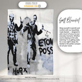 Monochrome Music Duo Urban Performance Graffiti, Bedroom Living Room Accent, All Season Comfort - Super Soft Fleece Blanket Bed Sofa Throw
