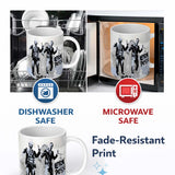 Monochrome Music Duo Urban Performance Graffiti 11oz Ceramic Coffee Tea Mug White Large Handle
