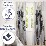 Monochrome Music Duo Urban Performance Graffiti Elegant Artwork for Bedroom Decor Readymade Eyelet Ring Top Thermal 100% Blackout Curtains