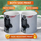 Elderly Woman Red Typography Satirical Stencil 11oz Ceramic Coffee Tea Mug White Large Handle