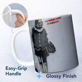 Elderly Woman Red Typography Satirical Stencil 11oz Ceramic Coffee Tea Mug White Large Handle