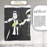 Two Suited Men Yellow Gloves Monochrome Pop Art, Bedroom Living Room Accent, All Season Comfort - Super Soft Fleece Blanket Bed Sofa Throw
