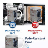 Schoolgirl and Rat Distressed Urban Stencil11oz Ceramic Coffee Tea Mug White Large Handle