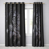 Dark Female Face Abstract Monochrome Portrait Vibrant Bold Artwork for Home Decor Readymade Eyelet Ring Top Thermal 100% Blackout Curtains
