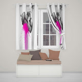 Masked Cowgirl Riding Syringe Pink Splash Pop Art Distinctive Wall Art Home Decor Readymade Eyelet Ring Top Thermal 100% Blackout Curtains