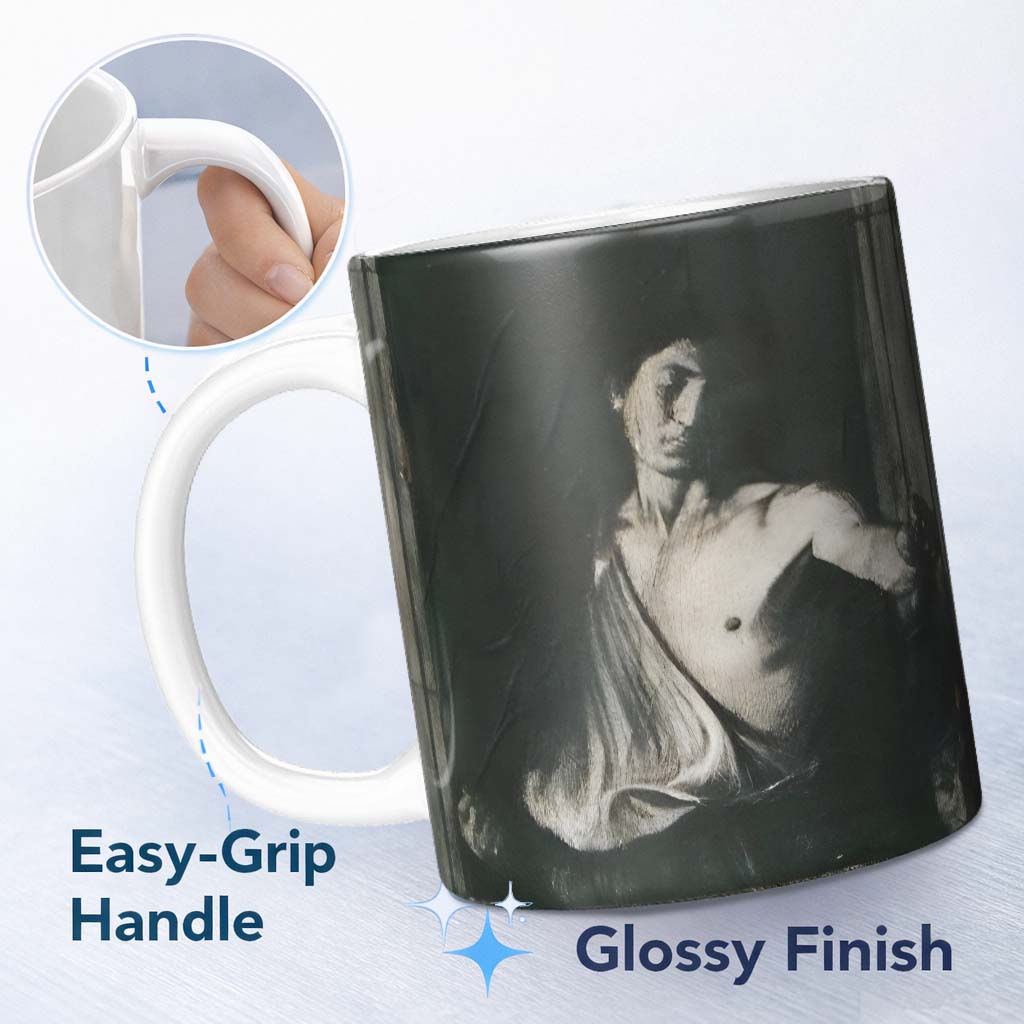 Classical Male Figure Dark Monochrome Fine Art 11oz Ceramic Coffee Tea Mug White Large Handle