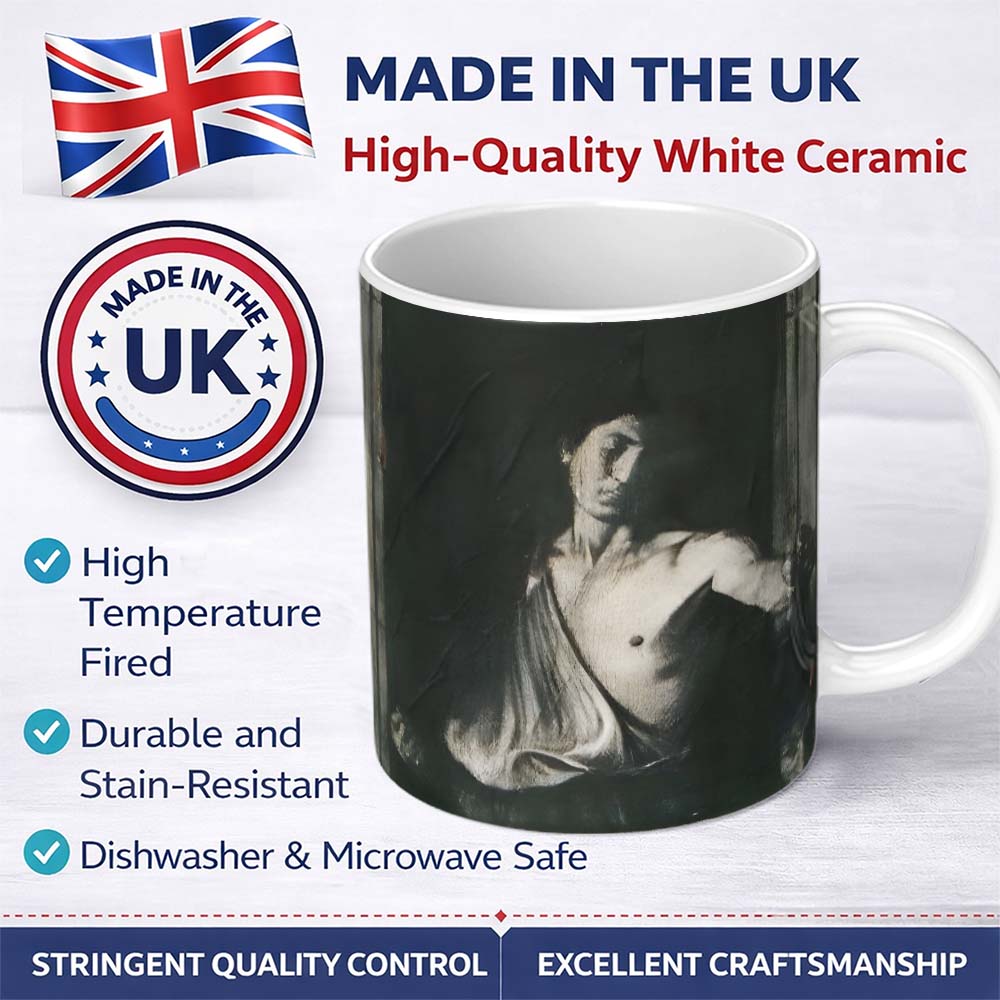 Classical Male Figure Dark Monochrome Fine Art 11oz Ceramic Coffee Tea Mug White Large Handle