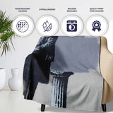 Elderly Woman Painting Grey Wall Urban Stencil, Lightweight Warm Gift, Comfortable Everyday Use - Super Soft Fleece Blanket Bed Sofa Throw